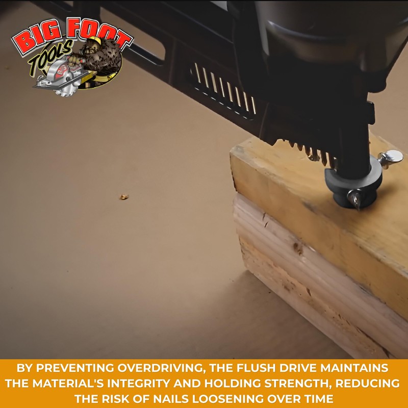 Big Foot Flush Drive Nail Gun Accessory - Prevents Overdriving,