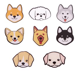 8 Pcs Different Breed Cartoon Dog with Different Expressions Badges Acrylic Lovely Brooch Pin for Girls Kids Clothes Bags Backpacks Hat Jacket Decoration Gift