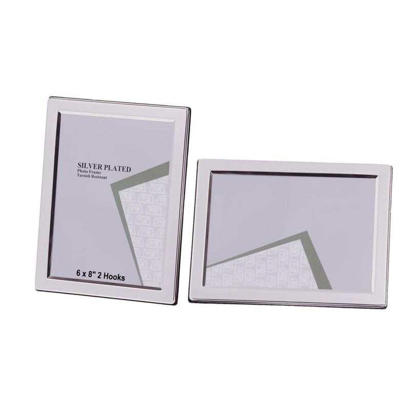 6 x 8-inch Silver Flat Edge Single Photo Frame with