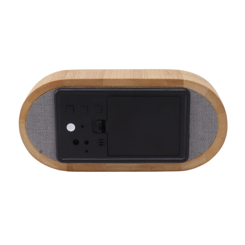 Wooden Alarm Clock Digital Voice Control LED Glowing USB Plug