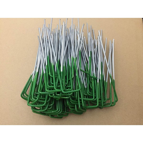 Half Green Artificial Grass Turf U Pins Metal Galvanised Pegs