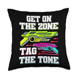 Laser Tag Get On The Zone Design For Laser Tag Players Throw Pillow