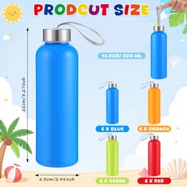 Maxdot 24 Set Back to School Gifts Reusable Plastic Water Bottles Bulk for Kids Summer Portable Sport Colorful Water Bottle for Student Kid Office Supplies(Classic,17 oz,Color)