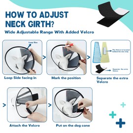 Supet Dog Cone Collar Adjustable After Surgery, Comfortable Pet Recovery Collar & Cone for Large Medium Small Dogs, Elizabethan Dog Neck Collar Plastic Practical