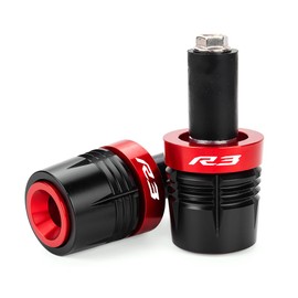 MOWOK Fit for Yamaha R3 YZF-R3 YZFR3 YZF R3 2015-2019 2020 2021 2022 2023 2024 2025 Motorcycle Accessories Handle Bar Ends Handlebar Grips Plug Caps Balance Pad (Red)