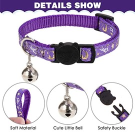 Juego de arnés para gatos con correa y collar, a prueba de escapes, arnés ajustable para gatos con patrón de estrella y luna que brilla en la...      