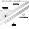 YUXIANLB Protractor Angle Finder Ruler Stainless Steel Adjustable Finder Round