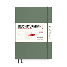 LEUCHTTURM1917 365660 Weekly Calendar & Notebook Composition (B5) 2023, 12 Months, Olive, German