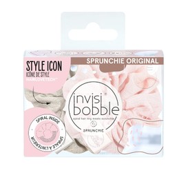 invisibobble Sprunchie "Go with Floe" Duo Scrunchie Set I 2 x Pastel Pink Brown Fabric Hair Scrunchies Girls & Women I Hair-Friendly & Strong Hold I Limited Collection Nordic Breeze