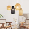 Natural Wicker Chandelier Bamboo Lamp Shade for Pendant Light-Light Fixtures