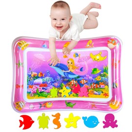 ZHUYNXIR Tummy time Water Playmats, Tummy time mats, Baby Water Play Mat for Kids and Toddlers Baby Toys for 3 to 24 Months, Strengthen Your Baby's Muscles, Pink 27.5x20 in.