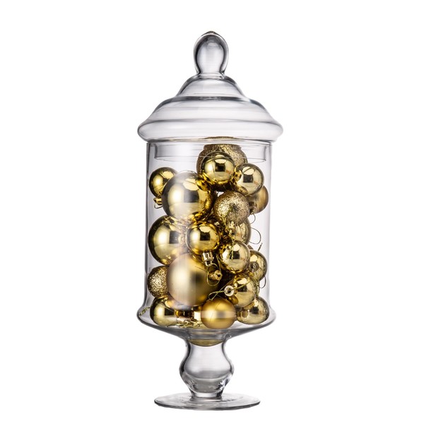 Large Apothecary Jar Glass, Clear Glass Candy Jars with Lids,