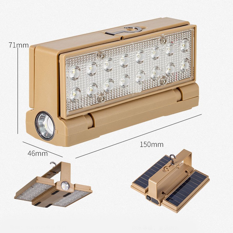 Foldable Solar Camping Light Type C 2200mAh IP66 Waterproof Solar