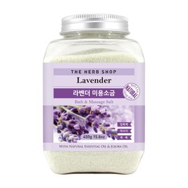 The Herb Shop Massage Beauty Salt Lavender, 450g, 1 piece / 더허브샵 마사지 미용소금 라벤더, 450g, 1개