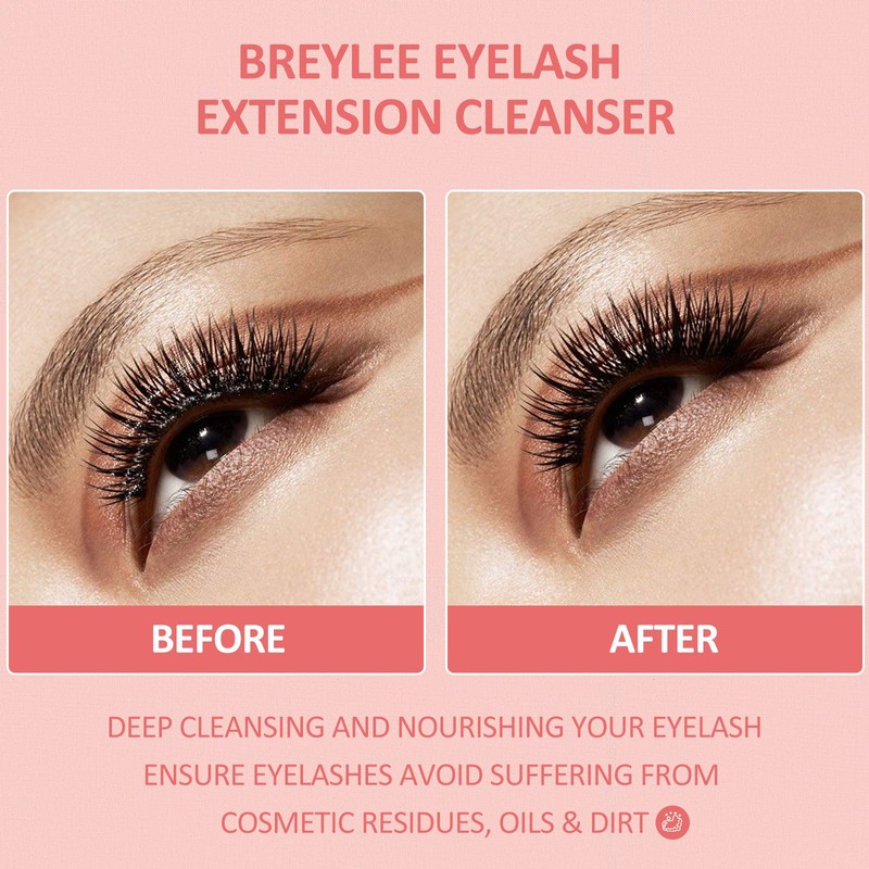 BREYLEE Eyelash Shampoo, Eyelash Shoam Eyelash Care for Salon and