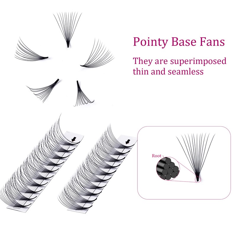 Fan Volume Eyelashes, 12D, 0.07 mm, C Curl, 13 mm