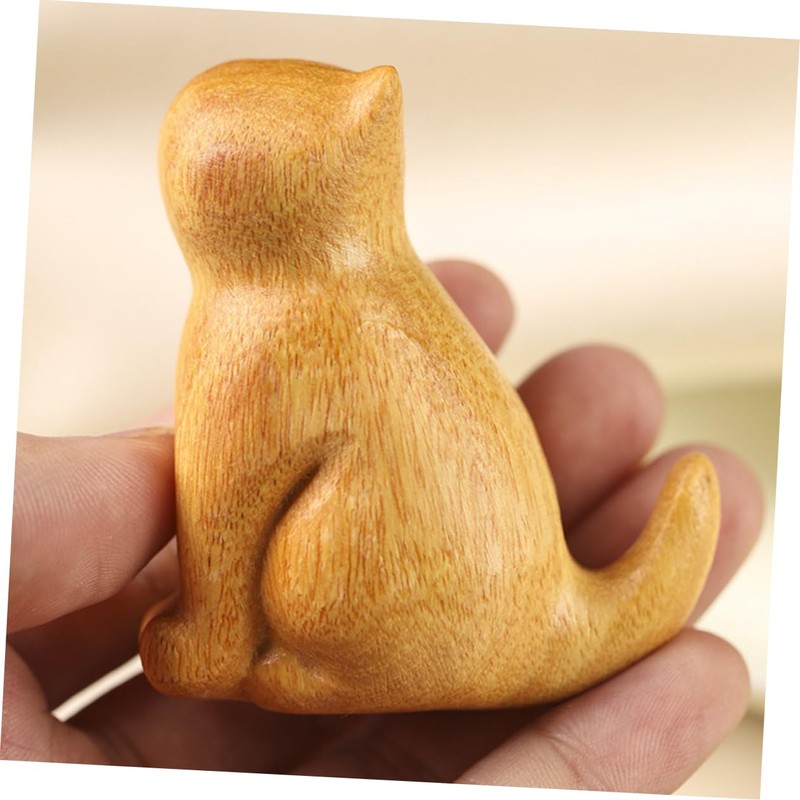 BIUDECO Cat Figurine Small Sitting Kitten Sculpture for Home Decoration