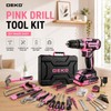 20V Pink Cordless Drill Tool Kit for DIY Repairs –