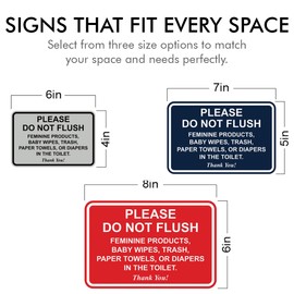 All Quality Classic Framed Please Do Not Flush Thank You Bathroom Etiquette Sign - Laser-Engraved Lettering | Durable ABS Plastic | Vibrant Colors - 6" x 8" (Black-Silver) 10 Pack