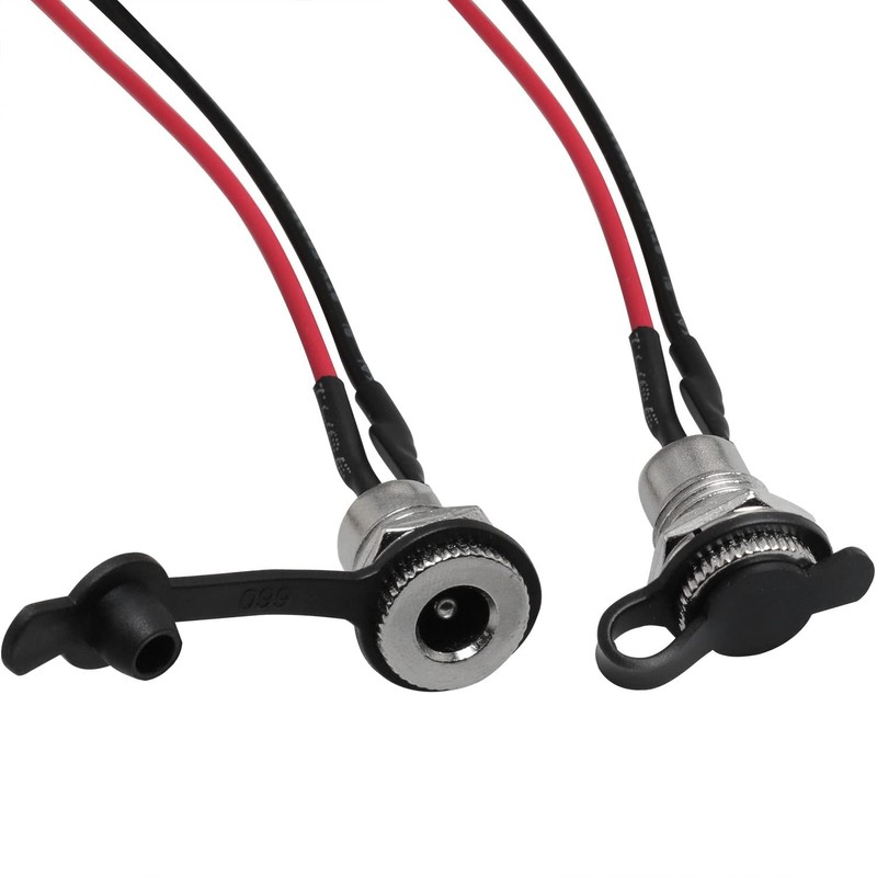 LUORNG 5Sets DC Power Jack Socket Threaded Male Panel Mount