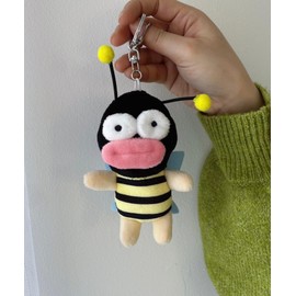 Wigo Slim Tarako Honeybee Nuigurumi Key Holder, Women's, Black