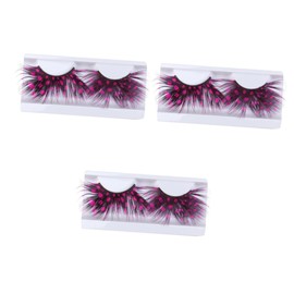 POPETPOP 15pares Pestañas Postizas De Puntos Para Halloween Extensiones De Maquillaje Para Festival Decoración Divertida y Ligera Negro y Rosa