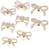 PH PandaHall 8pcs 4 Styles Bowknot Shoe Clips, Platinum Sparkling