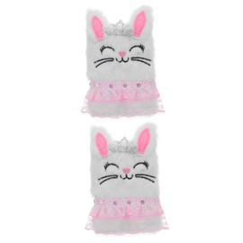 SAFIGLE 2pcs Plush Cartoon Notebook for Girls Portable Daily Use Writing Journal Soft Cover Diary for Creative Ideas and Travel Notes School Supply