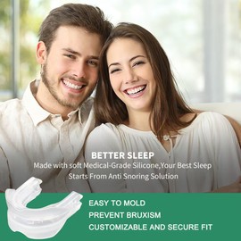 Anti-Snoring Mouth Guard, Snoring Solution Reusable Mouthpiece, Anti-Snoring Devices - Helps Stop Snoring for Men and Women, Clear