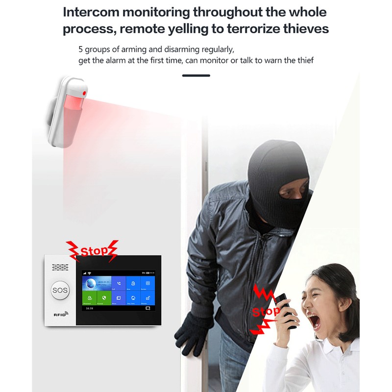 WiFi Home Alarm System High Decibel Voice Prompt Infrared Sensing