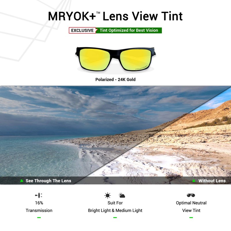 Mryok+ Polarized Replacement Lenses for Oakley Half Jacket - 24K