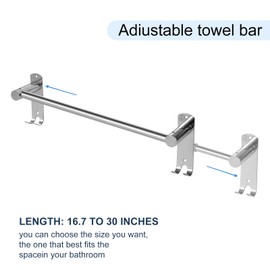 zmnklry Adjustable Towel Rack, 17 to 30In Adjustable Bathroom Towel Rack, Stainless Steel Towel Bars, Towel Racks for Bathroom, Towel Rack Adjustable Bar, Towel Bar for Bathroom, Stainless Towel Bar