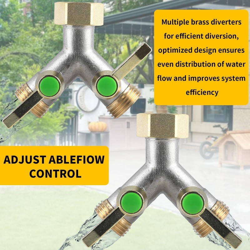 Brass Garden Hose Splitter, Garden Hose Splitter 2 Way Heavy