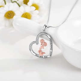DAYLINLOVE Cheerleader Necklace 925 Sterling Silver Heart Cheerleading Pendant Necklaces Cheerleader Jewelry Sport Birthday Gifts for Teen Girls Women Daughter