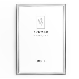 Artower® Picture Frame Silver Metal Thin Frame for 10 x 15 cm Poster Frame Large Collage Picture Frame Metal 10 x 15 cm Aluminium Slim Picture Frame Silver Poster Frame