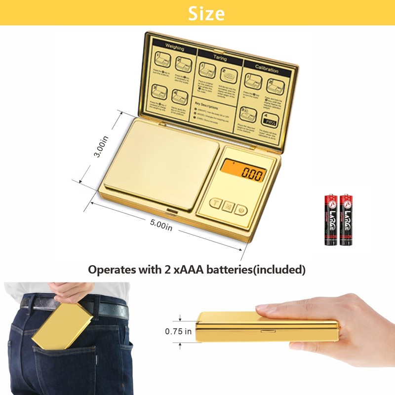 GRAM PRES Digital Pocket Scale 300g/0.01g Accuracy，Small Jewelry Coin Powder