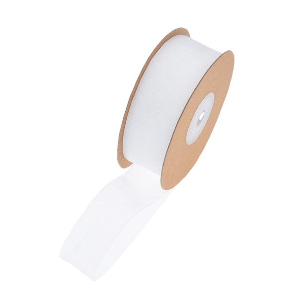 1 Inch White Sheer Organza Ribbon, 25 Yards Shimmer Chiffon