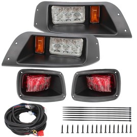 COOL STAR LED Headlight Tail Light Kit Compatible with EZGO TXT Golf Carts 1996-2013 Headlights Kit Tail Light Kit Assembly Gas and Electric 12V