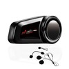 MaxTo Auriculares Bluetooth para motocicleta, sistema de comunicación de casco de motocicleta M2 Group BT5.0 de 6 vías, intercomunicador impermeable de alcance de 1000 m con radio FM, casco de motor intercomunicador