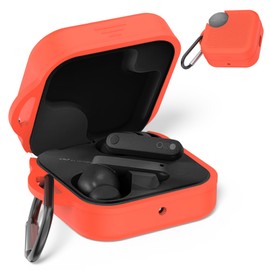 Silicone Cover Case for CMF Buds Pro 2,Protective Earbuds Sleeve Compatible with CMF by Nothing Buds Pro 2,Shockproof Scratch-Resistant Protective Case with Carabiner (Orange)