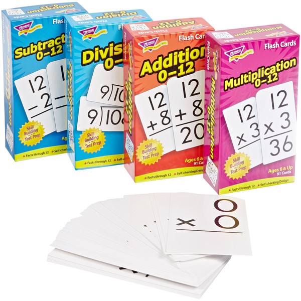 Trend Enterprises - T90741 Math Operations Flash Cards Pack - Set of 4,White