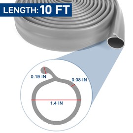 10FT Garage Door Bottom Seal Rubber 0.19'' P Bulb Bottom Garage Door Weather Stripping for Overhead Door, Weatherproof Strip Replacement Seal Fits 10FT Wide or Smaller Doors (Gray)