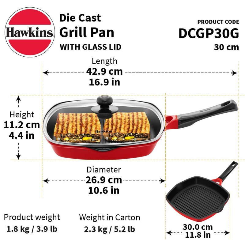 HAWKINS Grill Pan, Non Stick Die Cast Grilling Pan with