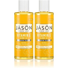 Jason Naturals Vitamin E 5000 IU Skin Oil (Pack of 2) with Sunflower Oil, Safflower, Rice, Avocado, Sweet Almond, Apricot and Wheat, 4 oz. Each
