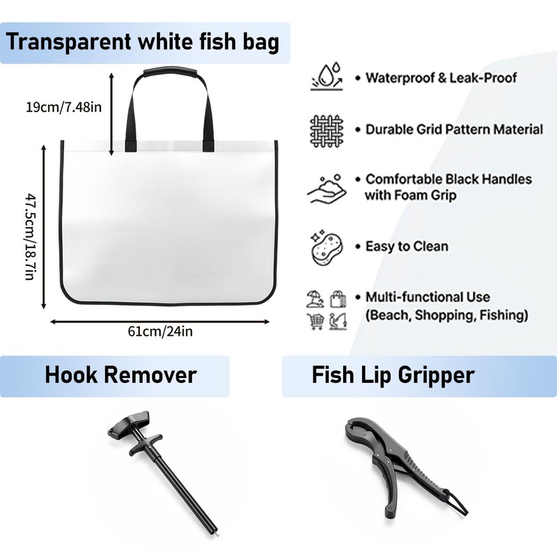 GZZTORES 100% Leakproof Fishing Tournament Weigh In Bag PU +