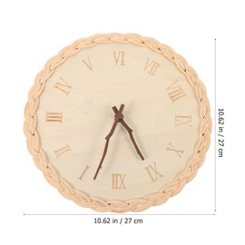 PRETYZOOM Creative Rattan Wall Clock Made of Rattan Weave Boho Wall Clock Rattan Decoration for Home Farmhouse Wall Clock for Hanging Silence, Non-Ticking Clock Linden Mute Props Office