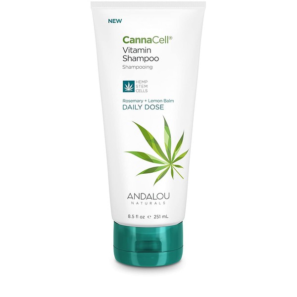 Andalou Naturals CannaCell Vitamin Shampoo, Daily Dose, 8.5 Ounce Tube, THC-Free, Sulfate-Free, Silicone-Free Botanical Hair Care