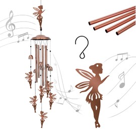 Wind Chimes Outdoor Metal Wind Chimes for Home Lawn Porch Patio Garden Decor for Women Men Mom Grandma Wife Unique Memorial Gift (Flower Fairy)