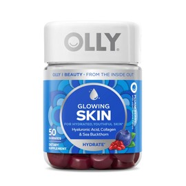 ijk Glowing Skin Vitamin Gummy with Hyaluronic Acid, Supplement, Plump Berry, 50 Ct