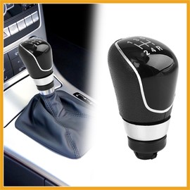 Partuto 5-Speed Manual Gear Shift Knob Car Vehicle Stick Shifter Knobs Cover Plastic Black for Ford Focus Durable Material Replacement